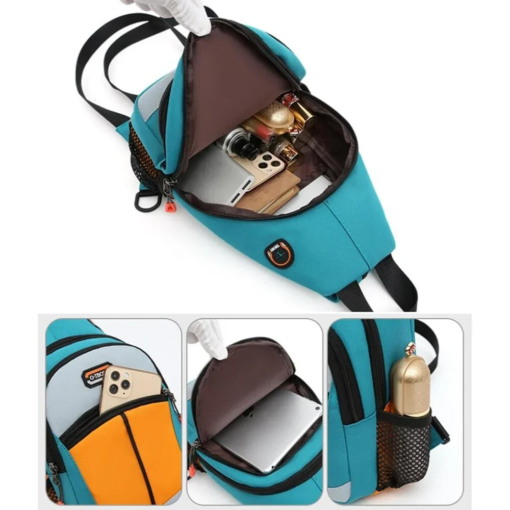 Teal and Orange Crossbody Bag - Picture 5 of 7